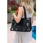 Arma House Classic City Bag Siyah Çizgili Şeffaf Kadın Plaj Çantası