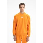 Arma K26124601401 Sade Şık Regular Fit Şardonsuz 3 İplik Bisiklet Yaka Turuncu-T1 Erkek Sweatshirt
