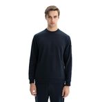 Arma K26124601901 Regular Fit Yandan Gizli Fermuarlı Şardonsuz 3 İplik Bisiklet Yaka Lacivert-L1 Erkek Sweatshirt