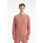 Arma K26124601901 Regular Fit Yandan Gizli Fermuarlı Şardonsuz 3 İplik Bisiklet Yaka Pembe-P3 Erkek Sweatshirt