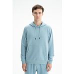 Arma K26254626401 Düz Şık Regular Fit Şardonsuz 3 İplik Kapşonlu Mavi-M25 Erkek Sweatshirt