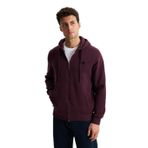 Arma K26324649801 Regular Fit 3 İplik Şardonlu Tam Fermuar Kapüşonlu Bordo-B1 Erkek Sweatshirt