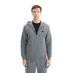 Arma K26324649801 Regular Fit 3 İplik Şardonlu Tam Fermuar Kapüşonlu Cepli Gri-G1 Erkek Sweatshirt