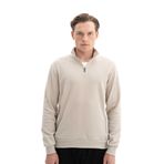 Arma K26544699301 Şık Tarz Basic Regular Fit Dik Yaka Selanik Yarım Fermuarlı Bej-B2 Erkek Sweatshirt