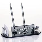 Arma Kristal Masa İsimliği Hediye Ofis Masa Üstü İsimlik - Gümüş