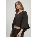 Arma Life ARMALIFE 2787 TENCEL BELİ LASTİK DETAYLI V YAKA SALAŞ KADIN BLUZ