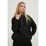 Arma Life Kadın Yarım Fermuar Kapşonlu Siyah Bol Sweatshirt