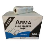 Arma Rulo Şeffaf Market Poşet Torba - Hışır Atlet Poşet -Küçük Boy - 200 Adetlik 20 Rulo/Koli