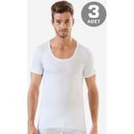 Arma Yıldız Erkek Beyaz Penye Bisiklet Yaka Fanila 3lü Set - Siyah - 2XL