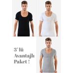 Arma Yıldız Erkek Renkli Penye Bisiklet Yaka Fanila 3lü Set
