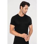 Arma Yıldız Erkek Slim Fit Dar Kesim Pamuklu Yumuşak Dokulu Siyah Bisiklet Yaka Basic Tişört