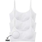 Arma Yıldız Genç Kız Ip Askılı Çıkarılabilir Pedli Yarım Atlet Alıştırma Sütyeni 3'lü Paket Beyaz - 3XL