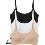 Arma Yıldız Genç Kız Ip Askılı Çıkarılabilir Pedli Yarım Atlet Alıştırma Sütyeni 3'lü Paket Renkli - 3XL - Çok Renkli