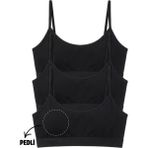 Arma Yıldız Genç Kız Ip Askılı Çıkarılabilir Pedli Yarım Atlet Alıştırma Sütyeni 3'lü Paket Siyah - XL