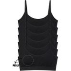 Arma Yıldız Genç Kız Pamuklu Ip Askılı Çıkarılabilir Pedli Yarım Atlet Alıştırma Sütyeni 6'lı Paket Siyah - 3XL
