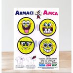 Armacı Amca Ütü Ile Yapışan 4 Adet Örme Kumaş Arma Yırtık Kapatıcı Pratik Yama Tekstil Patch Güle Neşeli Şımarık Emojiler