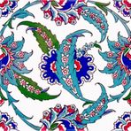 Armada Çini 1 Kütahya Cami Çinisi Hançer Desenli Seramik Çini Karo 20x20 cm