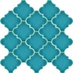 Armada Çini 12x12 Ottoman Düz Arabesk Turkuaz Çini Karo Seramik