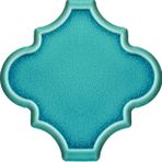 Armada Çini 12x12 Ottoman Rölyefli Arabesk Turkuaz Çini Seramik Karo