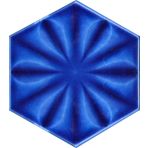 Armada Çini 15x17 cm Çiçekli Kobalt Desen Altıgen Çini Seramik Karo