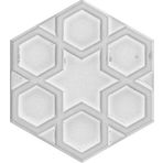 Armada Çini 15x17 cm Rölyefli Yıldız Beyaz Altıgen Çini Karo