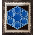 Armada Çini 15x17 cm Rölyefli Yıldız Kobalt Altıgen Çini Karo