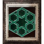 Armada Çini 15x17 cm Rölyefli Yıldız Yeşil Altıgen Çini Karo