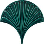 Armada Çini 17x17 cm Koyu Yeşil İstiridye Balık Pulu Desen Çini