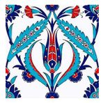 Armada Çini 20x20 Cm Ac 2 Kırmızı Lale Desenli İznik Çini Karo