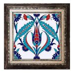 Armada Çini 20x20 Cm Ac 2 Kırmızı Lale Desenli İznik Çini Seramik Pano