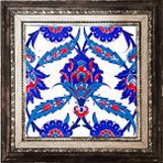 Armada Çini 20x20 Cm Ac 30 İznik Desenli Kütahya Çini Pano Seramik Çok Renkli