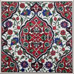 Armada Çini 20x20 Cm Ed 308 Kırmızı İznik Rumi El Dekoru Çini Pano Çok Renkli
