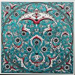 Armada Çini 20x20 Cm Ed 324 İznik Rumili Desen Eldekoru Çini Karo Çok Renkli