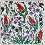 Armada Çini 20x20 Cm Ed 326 Kütahya Desenli İznik Lalezar Eldekoru Çini Karo Çok Renkli