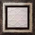 Armada Çini 20x20 cm Rölyefli Beyaz Selçuklu Yıldız Deseni Çini Karo