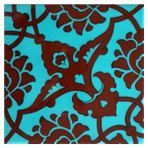 Armada Çini 20x20 cm SP 83 Turkuaz Kahve Kütahya Cami Çinisi Osmanlı Desenli Seramik Çini Karo