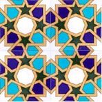 Armada Çini 20X20 cm SP 86 Tunus Kütahya Cami Çinisi Geometrik Desenli Seramik Çini Karo
