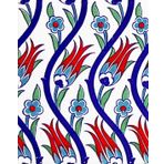 Armada Çini 20x25 cm AC 1020 Kütahya Cami Çinisi Osmanlı Desenli Seramik Çini Karo