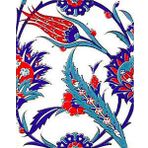 Armada Çini 20X25 cm AC 313 Kütahya Cami Çinisi Hançer Desenli Seramik Çini Karo