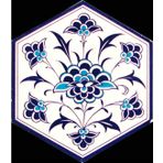 Armada Çini 21X23 cm Al 1 İznik Desenli Seramik Altıgen Çini Karo
