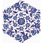 Armada Çini 21X23 cm Al 3 Osmanlı Desenli Seramik Altıgen Çini Karo