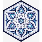 Armada Çini 21X23 cm Al 4 İznik Desenli Seramik Altıgen Çini Karo