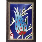 Armada Çini 60x100 Cm ED 613 Mavi Lale Eldekoru Çini Pano