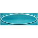 Armada Çini 7x21 cm Elips Turkuaz Desenli Çini Seramik Karo