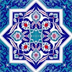 Armada Çini Ac 49 20x20 cm Türkmen Yıldız Desenli Kütahya Çini Karo