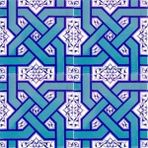 Armada Çini Ac 6 20x20 cm Selçuklu Turkuaz Zincir Geçme Çini Karo