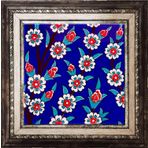Armada Çini Ac 60 Kobalt Papatya Kütahya Çini Desenli 20x20 cm Pano