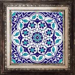 Armada Çini Ac 92 Osmanlı Mavi Beyaz Kütahya Çini 20x20 cm Pano