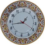Armada Çini Armada Cini Prt 62 25 Cm Sarı Altın Yaldızlı Lale Karanfil Desenli Porselen Cini Saat