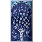 Armada Çini ED 204 10x20 cm Kobalt Hayat Ağacı Eldekoru Çini Karo